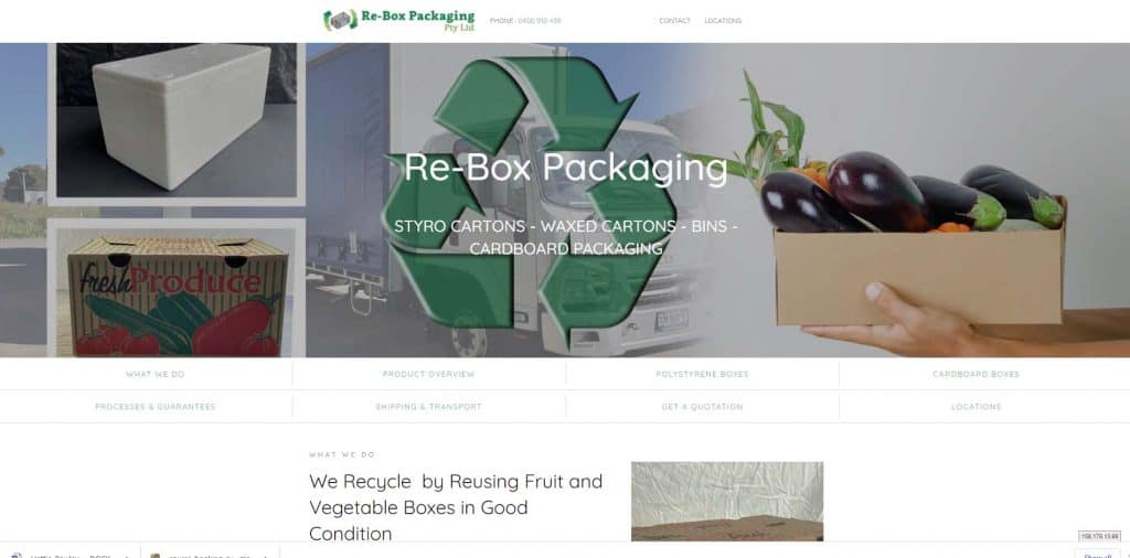 re-box packaging business website