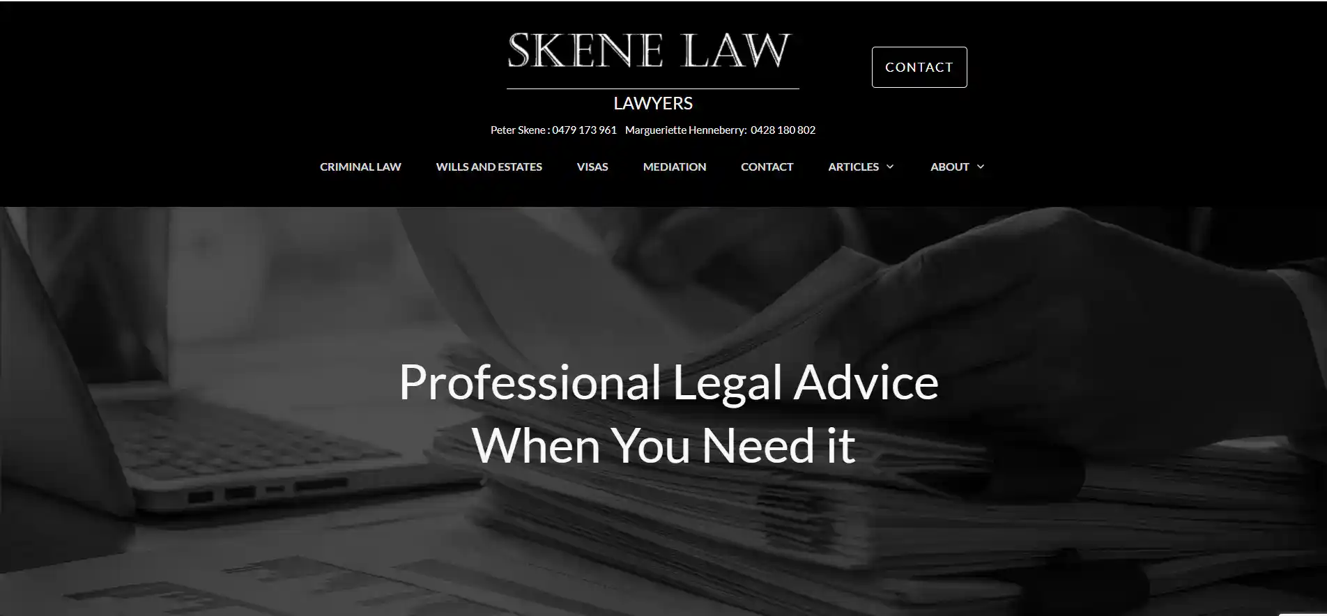 skene law website