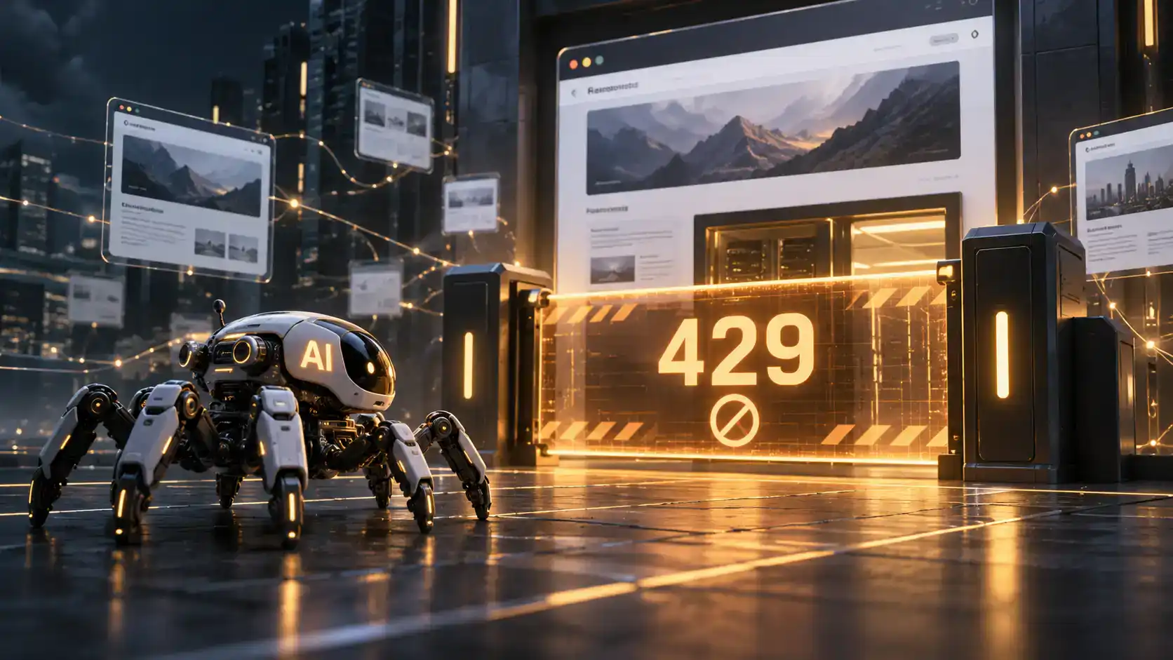 AI crawler HTTP 429 errors AI crawler robot blocked from accessing a website by an HTTP 429 rate limit barrier